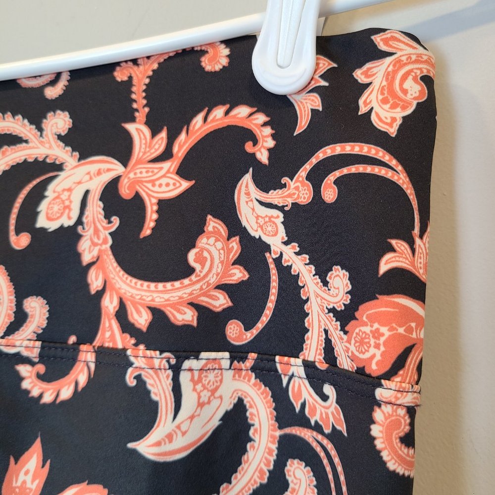 Beach Riot Leggings Black Orange Paisley Womens Extra Large - Picture 7 of 10